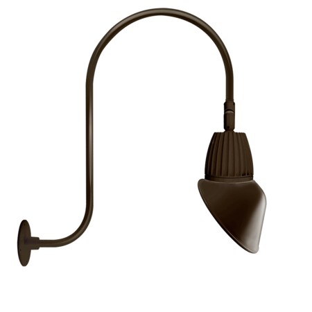 Rab GOOSENECK STYLE3 13W NEUTRAL LED 11" ANGLED CONE SHADE BWN GN3LED13NAC11BWN